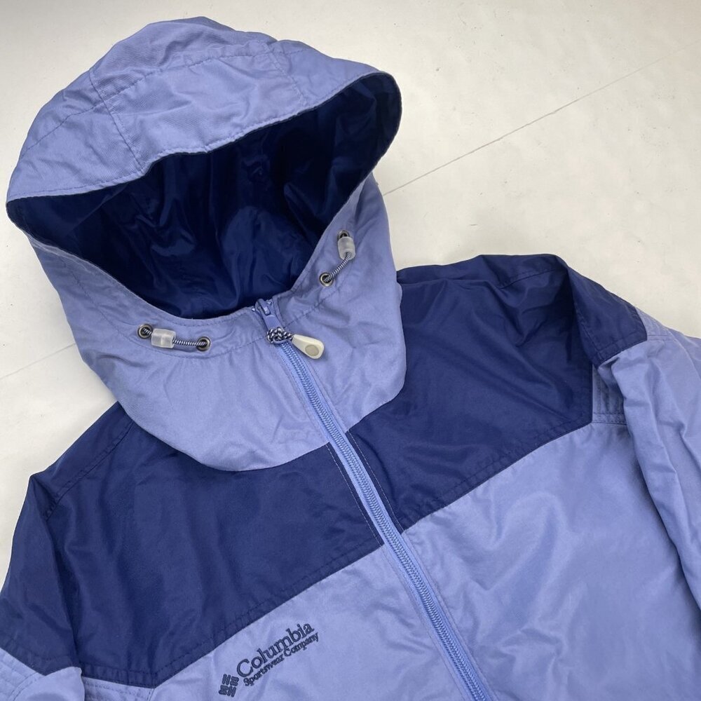 Columbia Sportswear Hooded Windbreaker Rain Jacket Women’s S Navy Blue Nylon